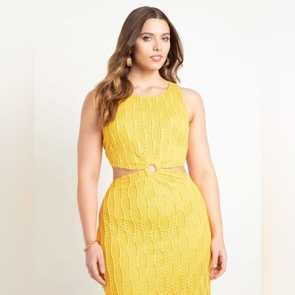 ELOQUII Cutout Crochet Dress Coverup size 24 NWT - Picture 2 of 10